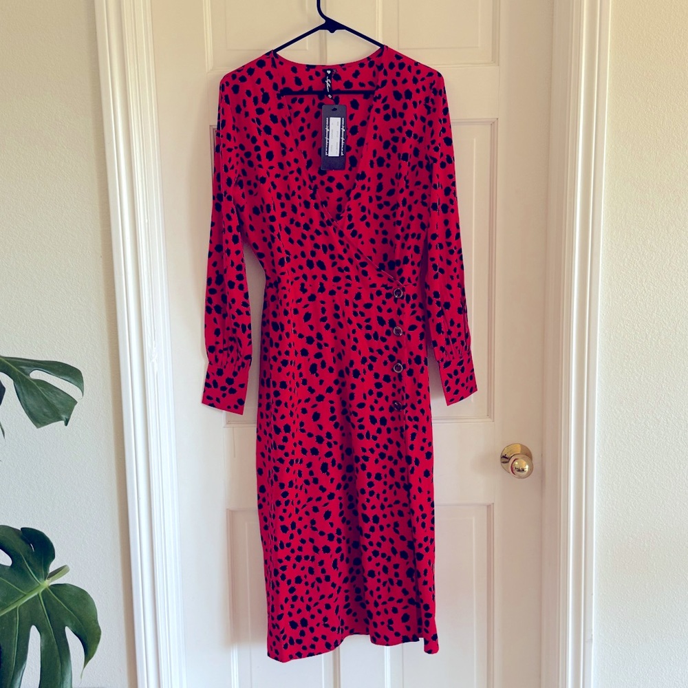 Vintage animal print midi dress, UK 10/US 6, never worn!
